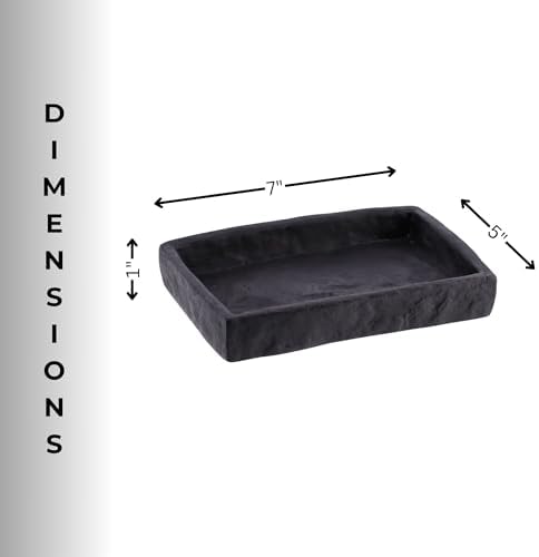 EVIDECO Black Stone Effect Soap Dish Tray