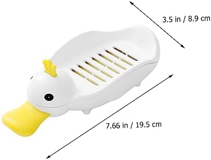 LIFKOME Cute Duck Soap Holder Self Draining Dish for Bathroom Kitchen