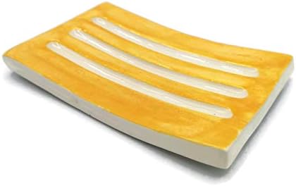 Handmade Yellow Ceramic Bar Soap Dish