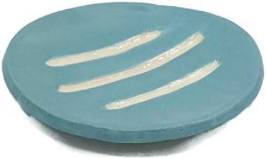 Big Handmade Turquoise Blue Soap Dish for Bar Soaps