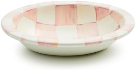 MACKENZIE-CHILDS Enamel Pink-White Rosy Checkbest bath or kitchen soap dish