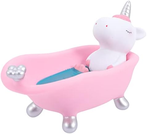 Cabilock Ceramic Soap Dish Unicorn Pattern Boys Girls Bathroom Holder