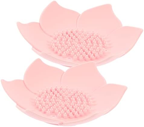 Bathroom Soap Dish Holder with Drainage and Flower Design