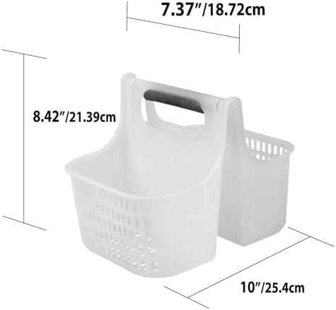 2-Compartment Soft Grip Plastic Shower Caddy Organizer With Handle