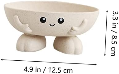 Ciieeo 2pcs Bar Soap Holder Cartoon Design Straw Material for Bathroom Kitchen