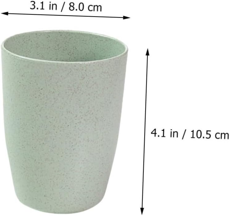 Mikinona 4pc Wheat Straw Gargle Cup Toothbrush Mugs for Kids Adults