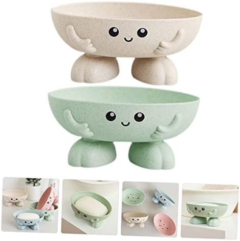 Set of 2 Bar Soap Dishes for Bathroom Drainage and Storage