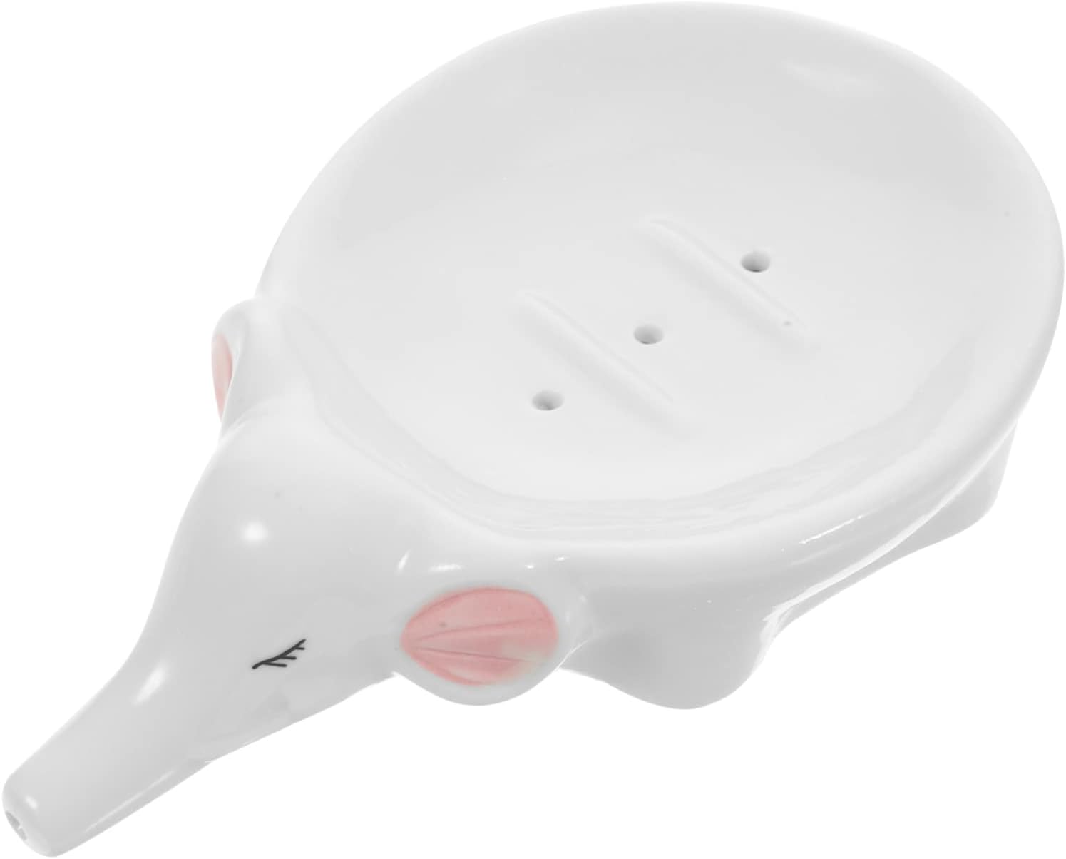 GLEAVI Ceramic Elephant Soap Dish with Drainage