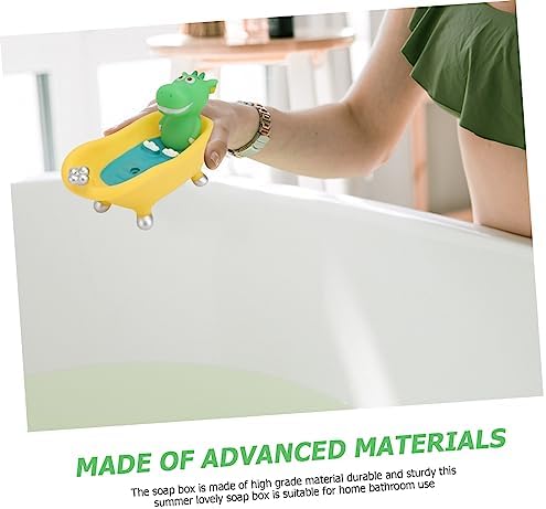IMIKEYA Cartoon Dinosaur Soap Dish Holder - Cute Bathroom Soap Tray with Drain