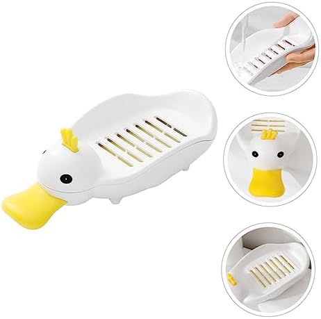 LIFKOME Cute Duck Soap Holder Self Draining Dish for Bathroom Kitchen