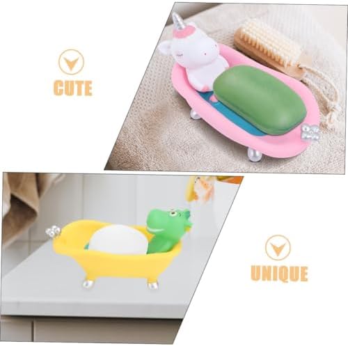 2pcs Cute Cartoon Animal Soap Holder Draining Tray for Bathroom