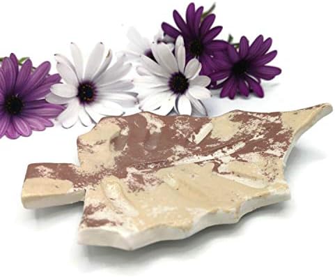 Handmade Brown Leaf Ceramic Soap Dish for Bar Soap AutumnSoapHolder