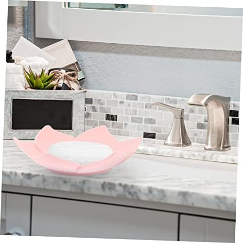 2-Pack flower-shaped silicone soap dish holder for bathroom