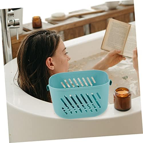FonDotin Hanging Shower Basket Organizer with Blue Hook for Bathroom Storage