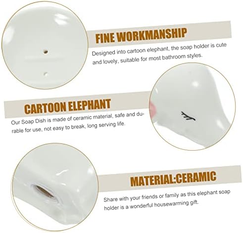 GLEAVI Ceramic Elephant Soap Dish with Drainage
