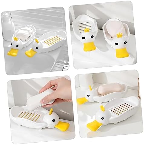 Cute Plastic Soap Dish Self-Draining Animal Design Space-Saving