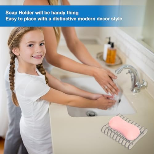 Gjinxi Self-Draining Soap Dish Holder 2-Pack Clear Plastic
