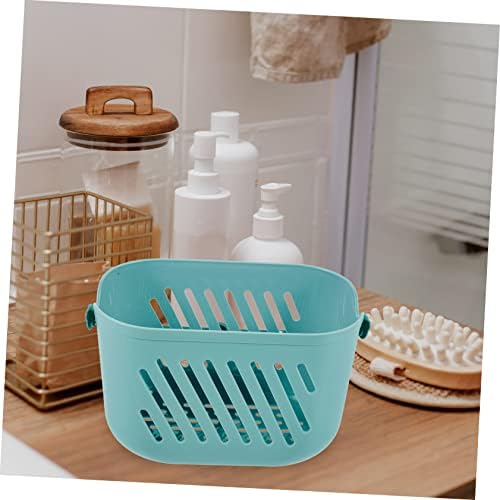 FonDotin Hanging Shower Basket Organizer with Blue Hook for Bathroom Storage