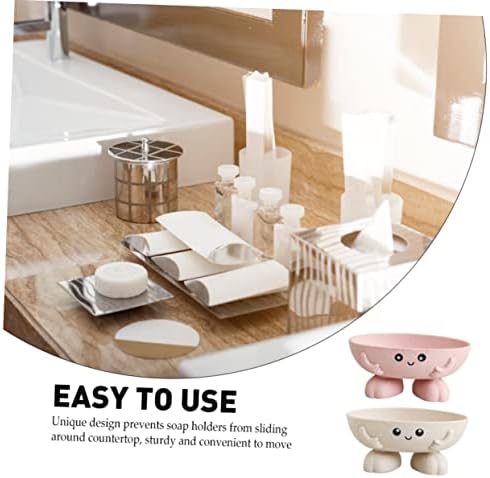 DECHOUS 2-Piece Cartoon Soap Dish Holder