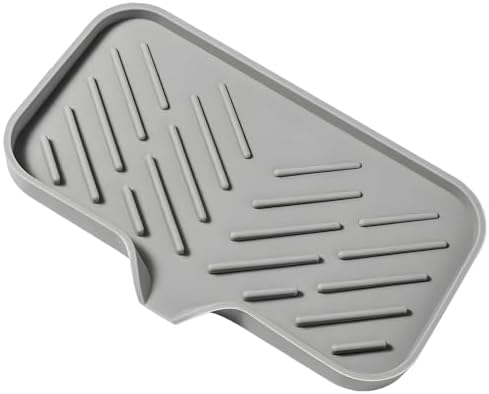 Durable Silicone Soap Dish with Drain Spout for Bathroom Sink