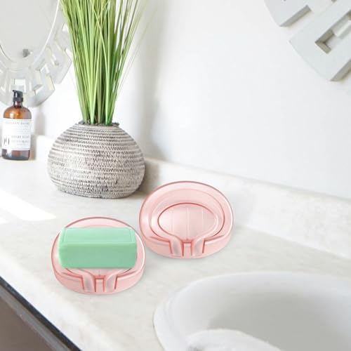 Axezoom Self Draining Soap Dishes 2-Pack Pink