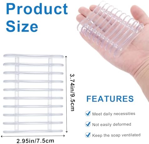 Gjinxi Self-Draining Soap Dish Holder 2-Pack Clear Plastic