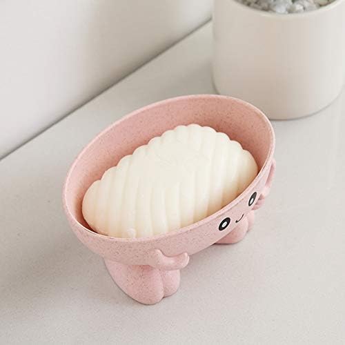 Ganolandstar Cute 4pc Wheat Straw Soap Case Holder Portable Travel