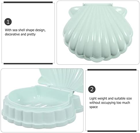2-Piece Shell Soap Dish Holder for Bathroom Travel Use