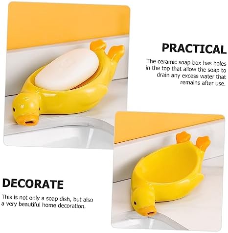 LIFKOME Ceramic Soap Holder - 10cm Yellow