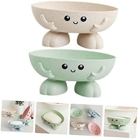 2-Piece Cartoon Self-Draining Soap Holder Tray