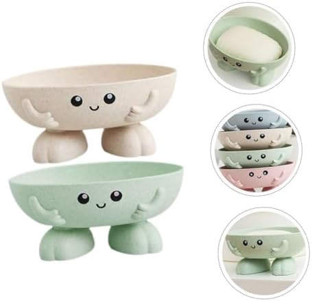 2-Piece Cartoon Self-Draining Soap Holder Tray
