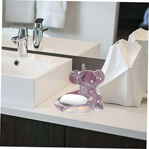 Cute Elephant Ceramic Soap Dish with Self Draining Design