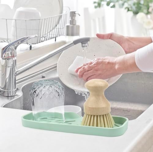 YASMEN Silicone Soap Dish with Drain Green 1