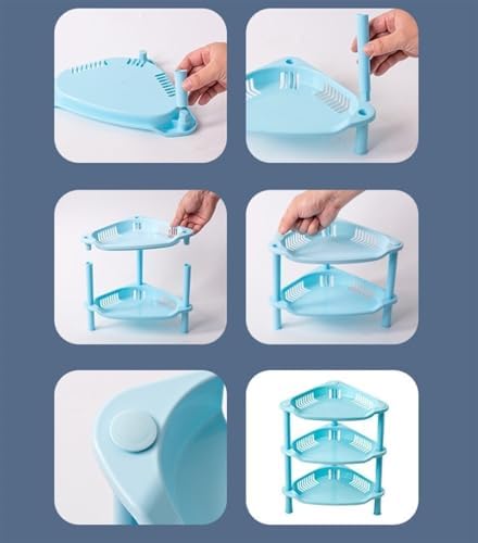 Plastic Corner Shelf 4 Tier Bathroom Organizer for Space