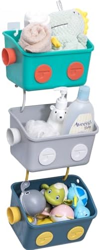 LUFOFOXBath Toy Storage Organizer Basket Detachable 3-Layer Kids Hanging Toy Caddy