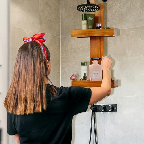 Utoplike Multi-Purpose Teak Wood Shower Caddy