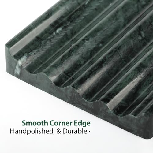2PC Koville Indian Natural Green Marble Soap Dish for Bathroom