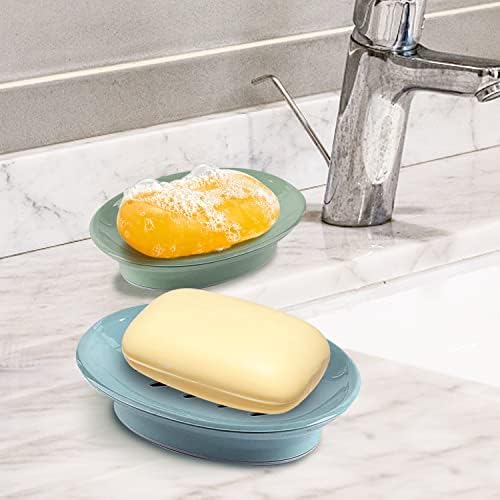 Eco-Friendly 3-Pack Soap Dish Holder with Drain Durable Easy to Clean