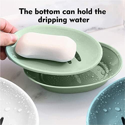 Eco-Friendly 3-Pack Soap Dish Holder with Drain Durable Easy to Clean
