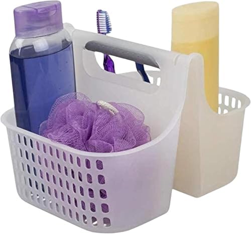 2-Compartment Soft Grip Plastic Shower Caddy Organizer With Handle