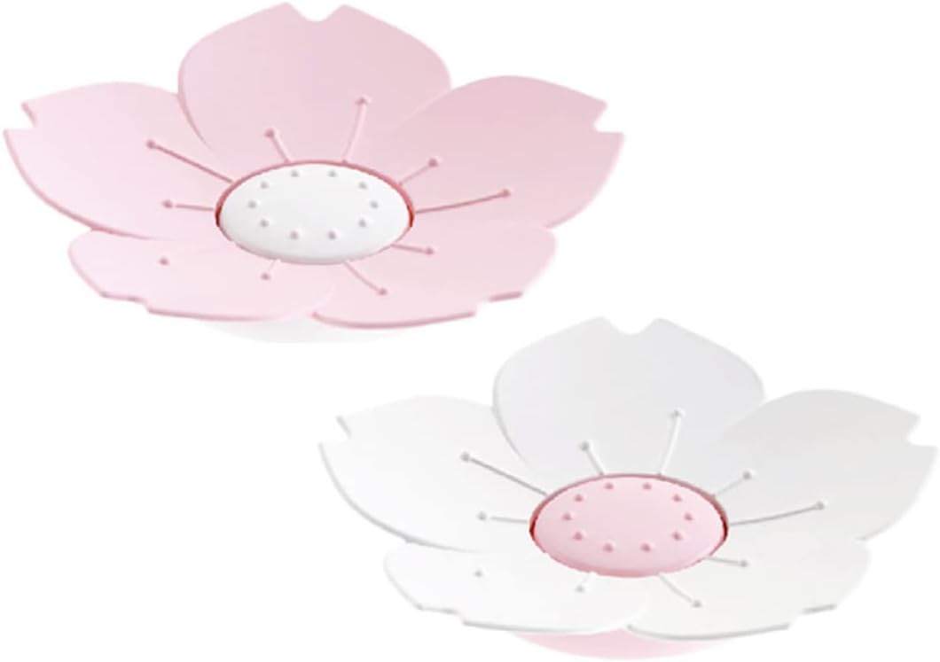 6 Pcs Cherry Blossom Soap Dish with Cartoon Design for Kids
