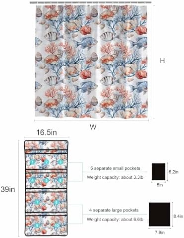 Shower Curtain Organizer Set - Waterproof Mesh Perfect For Bathroom Storage