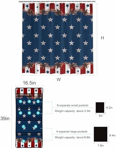 ZFUNCING Country Star Mesh Showing Organizer Set Waterproof and Easy to Install