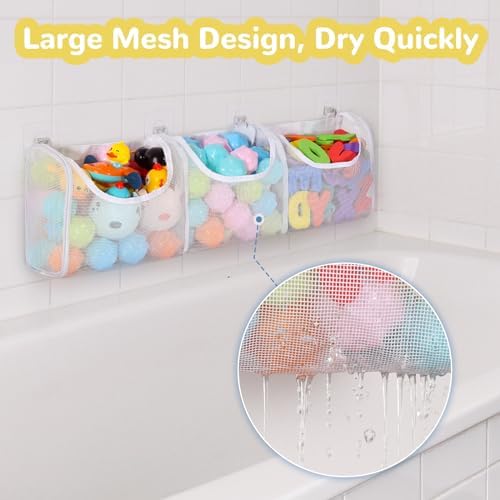 DOCMON Bath Toy Storage with 3 Compartments