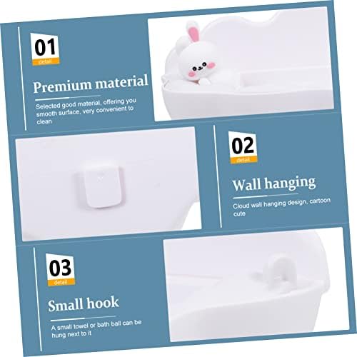 Homoyoyo Cartoon Cloud Wall-Mounted Soap Dish Punch Holder Self-Draining Design