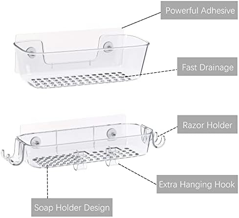 Rustproof Showers Caddy with Razor and Organizer