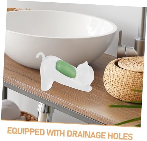 SKISUNO Cute Cat-Themed Self-Draining Soap Dish