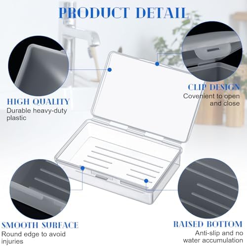 50 Pcs Bulk Plastic Soap Boxes with Lid Portable Travel Set