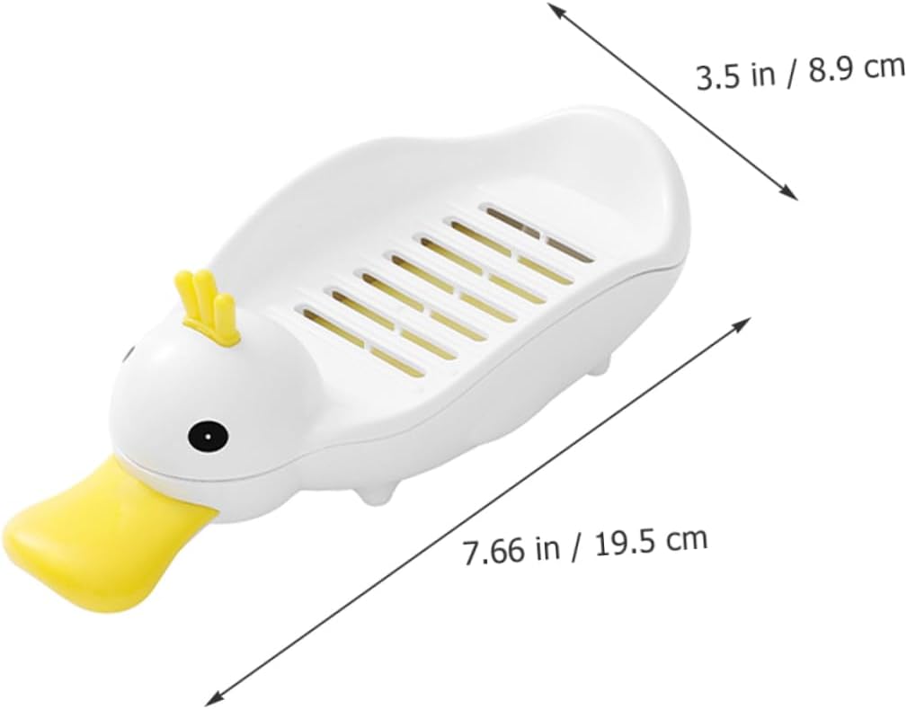 Cute Plastic Soap Dish Self-Draining Animal Design Space-Saving