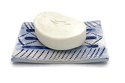 Handpainted Textured Ceramic Soap Dish Holder